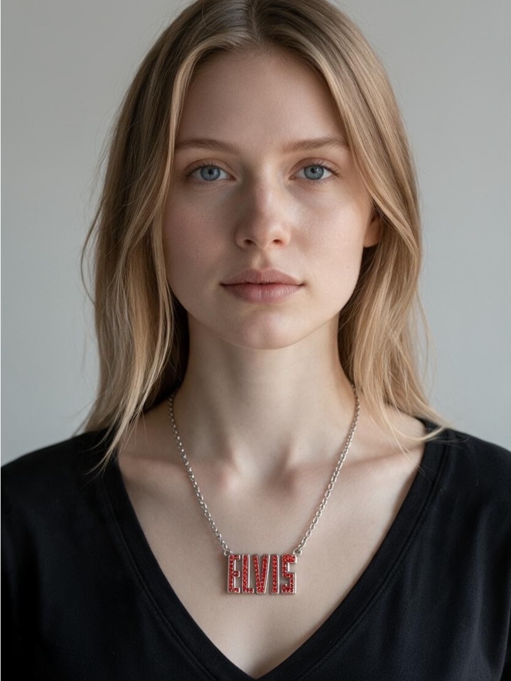 11/6 ELVIS Red Letter Pendant Necklace - Women's Jewelry